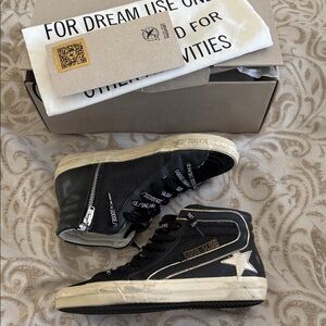 Golden Goose Black and Gold Sneakers